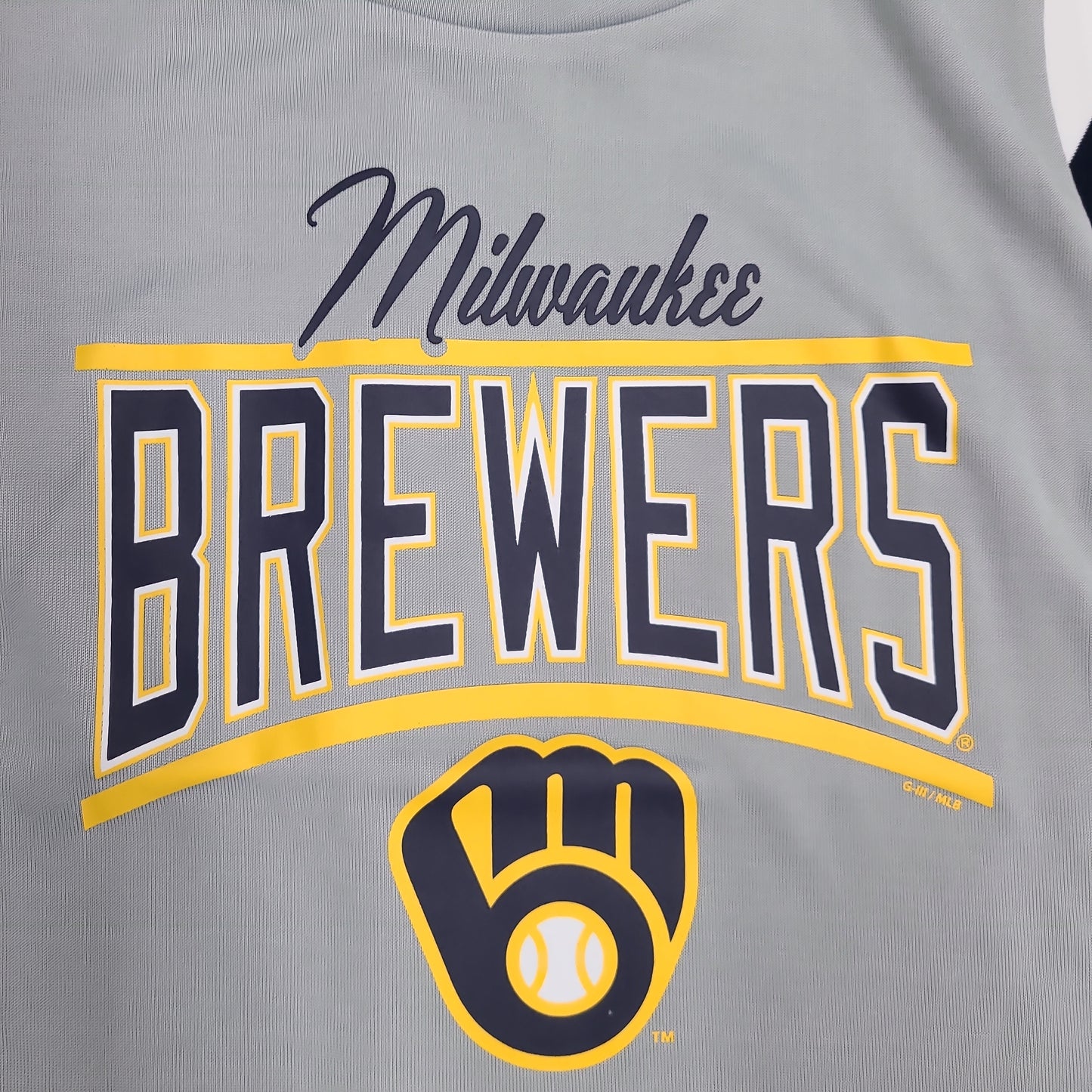 G-III WOMENS MILWAUKEE BREWER KNIT PULLOVER JERSEY