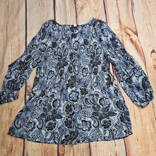 KEREN HART BLUE FLORAL BLOUSE