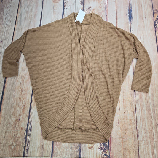 ASHLEY WAFFLE CARDIGAN TAN