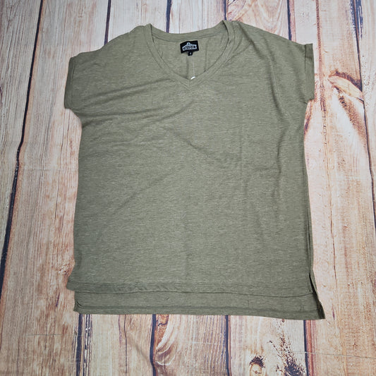 ANGIE OVERSIZE V NECK TEE X2CG6 SAGE