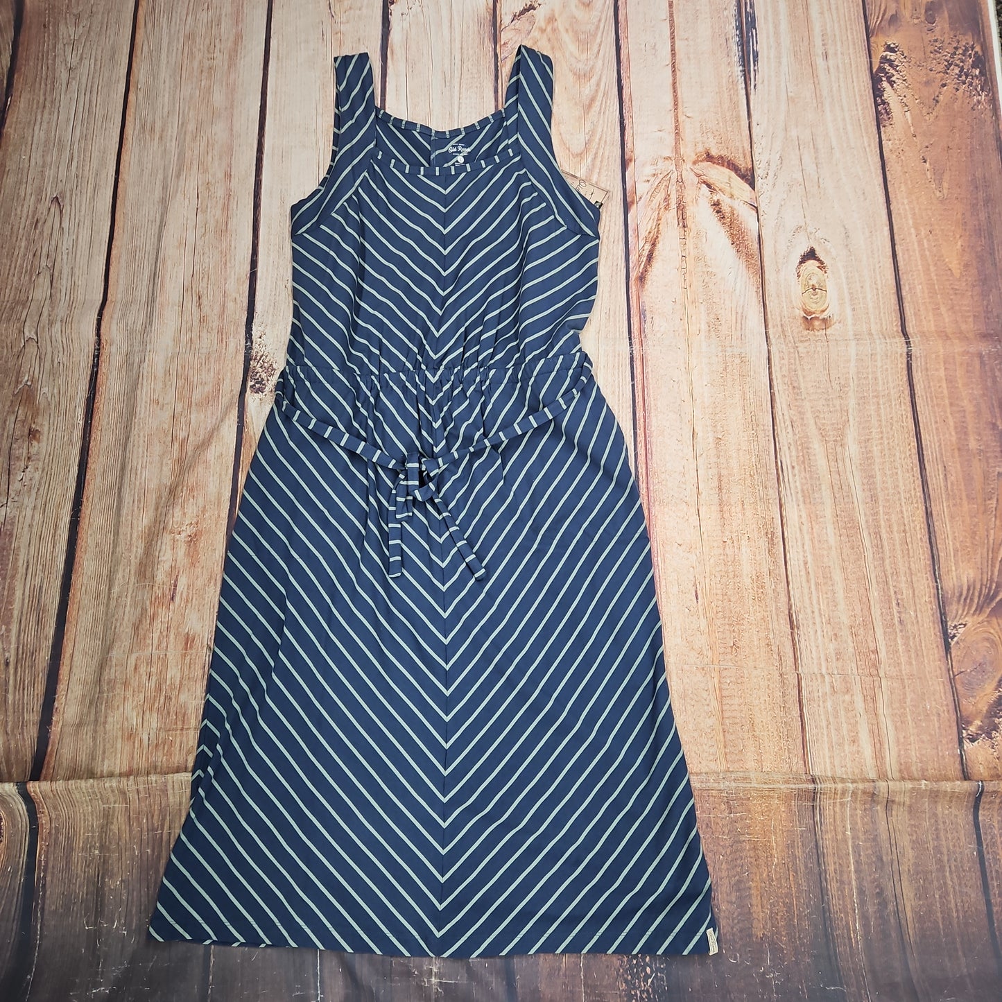 OLD RANCH BINDI STRIPED NAVY/ MINT DRESS