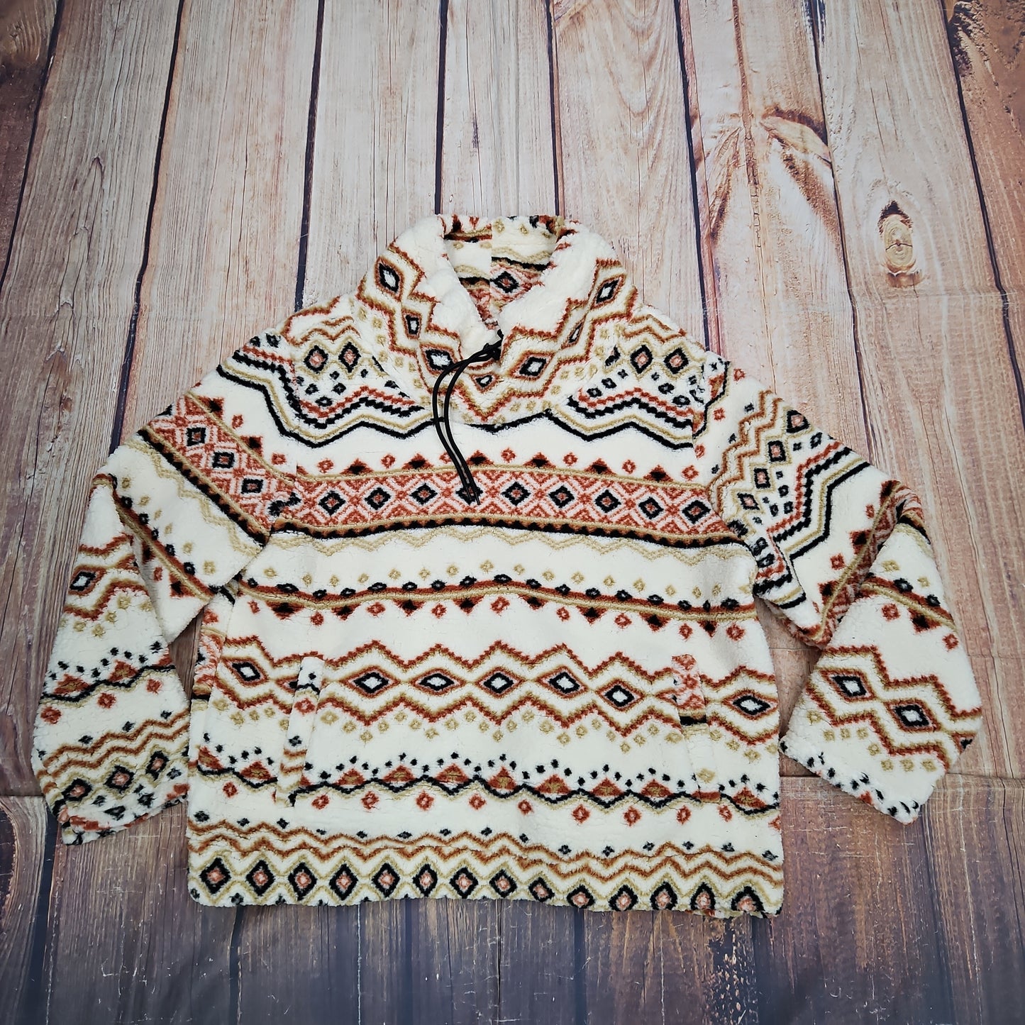 CLEARANCE KEREN HART FLEECE PATTERN PULLOVER