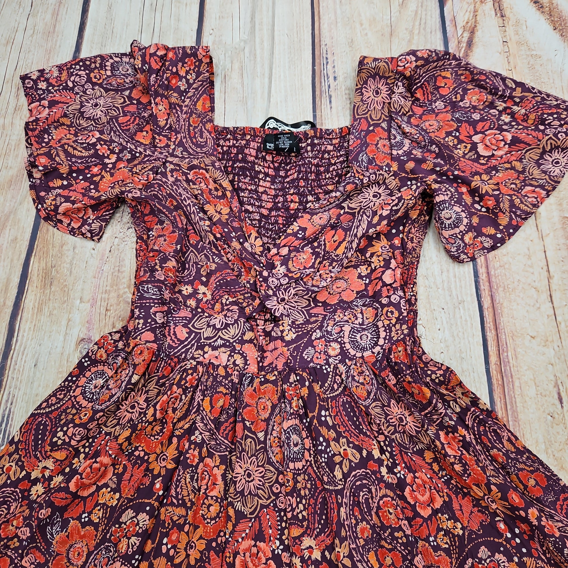 angie clothing dresses Floral Print Maxi Dress with Pockets stretch satin Angie Clothing Grey Floral Short