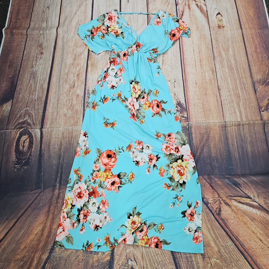 Lovely Melody Mint Floral Maxi Dress-CLEARANCE