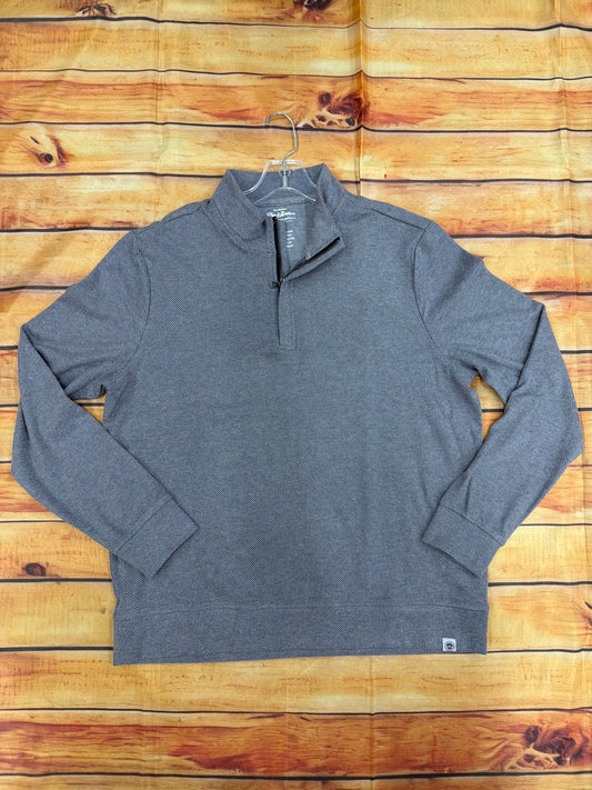 FLAG AND ANTHEM MENS HERO SOLID TWILL 1/4 ZIP MOCK NECK MEGREY COREK1955