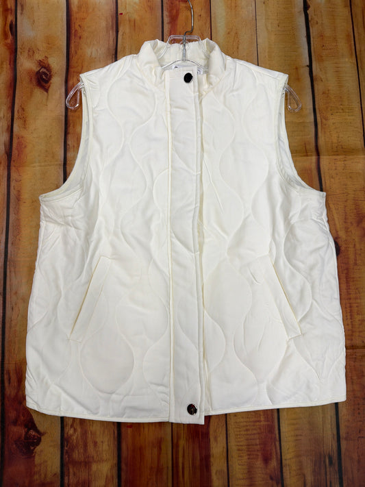 PAPILLON WOMENS QUILED ZIP VEST CREAM W/ POCKETS JT2170