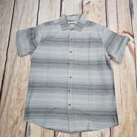 CLEARANCE NORTH RIVER GRANITE STRIPED BUTTON UP