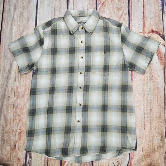 CLEARANCE NORTH RIVER SAGE FINE TWILL UMBRE PLAID BUTTON UP