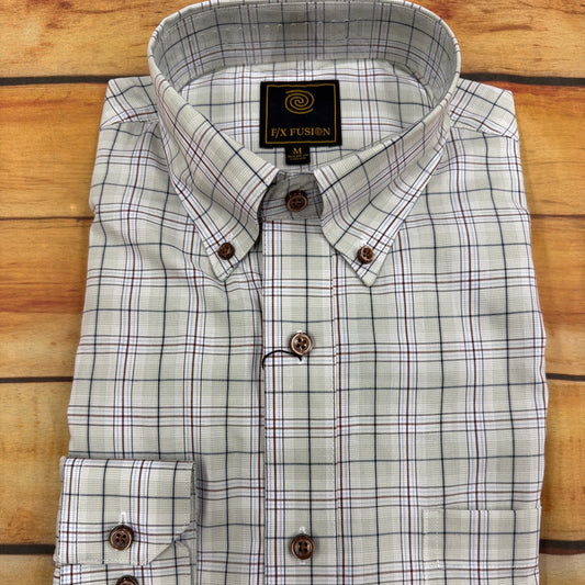 FX FUSION FW12069 SIENNA MULTI FINELINE PLAID LONG SLEEVE