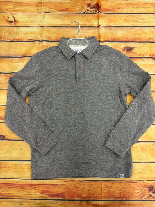 FLAG AND ANTHEM MENS NEWTON FLEECE LS POLO COREK2179 BRWHTR