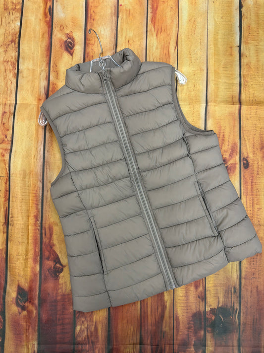 PAPILLON WOMENS PUFFER VEST W/ POCKETS TAUPE JT21757