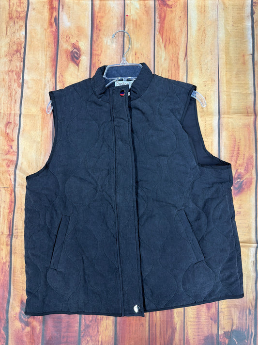 PAPILLON WOMENS QUILTED ZIP VEST W/ POCKETS BLACK JT21730