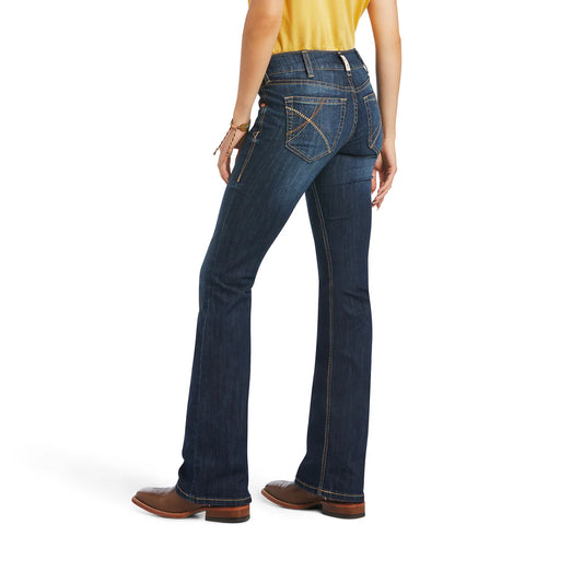ARIAT WOMENS REAL MID RISE ARROW- VICKY BOOT CUT BURBANK 10040798