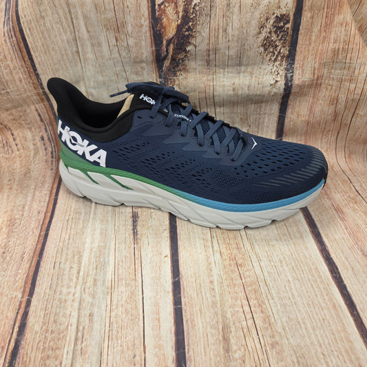 CLEARANCE Hoka 1110508-OBPB Clifton 7 Navy/Green/Lt Blue Men