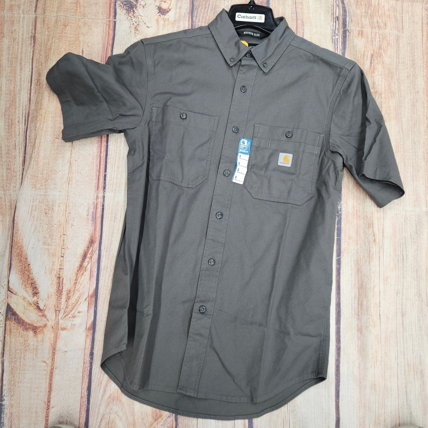 CARHARTT RUGGED FLEX RELAXED FIT MIDWEIGHT CANVAS SHORT-SLEEVE SHIRT 103555