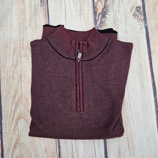 F/X FUSION BIRDSEYE 1/4 ZIP CRIMSON HEATHER 10067