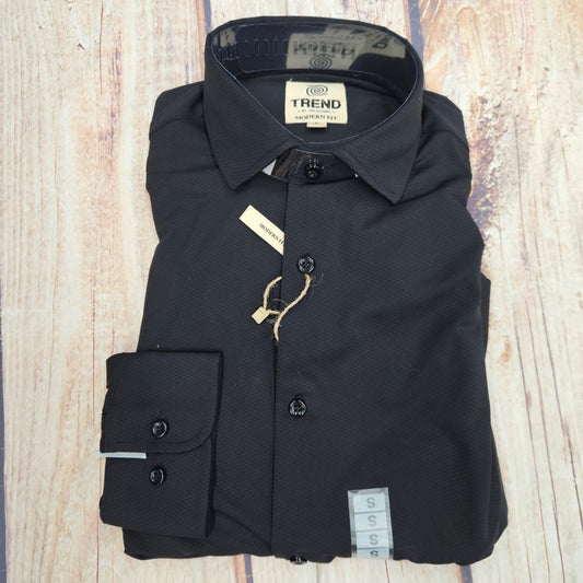 FX FUSION TREND BLACK TEXTURED STRETCH SHIRT T1400