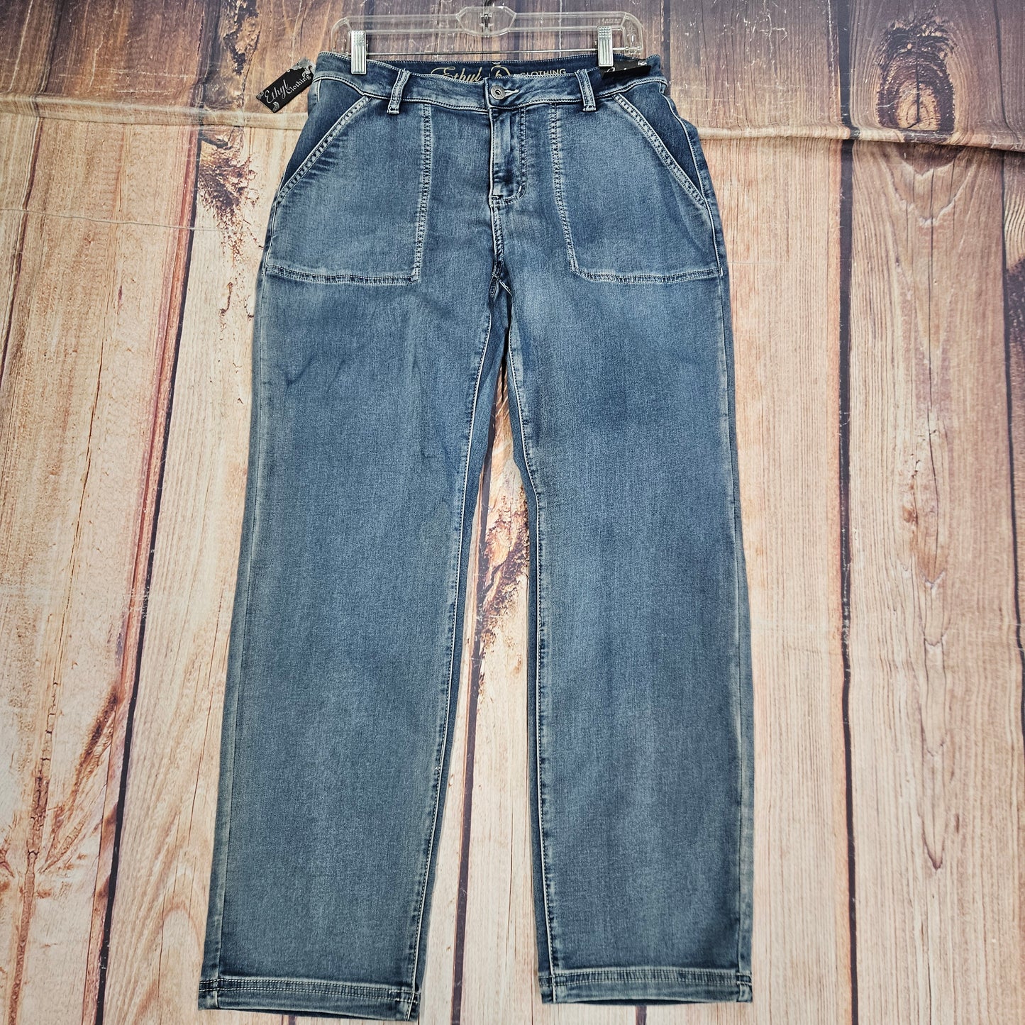 ETHYL ZIP SOFT DENIM STRAIGHT LEG