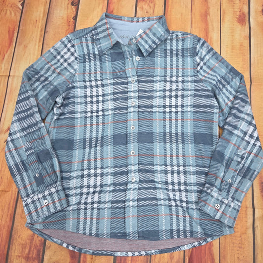 NORTH RIVER WOMENS WILL KNIT BUTTON FRONT SHIRT NRL2668 MINERAL BLUE