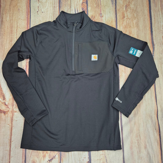 CARHARTT FORCE RELAXED FIT MOCK NECK HALF ZIP SHIRT 106423-NO4