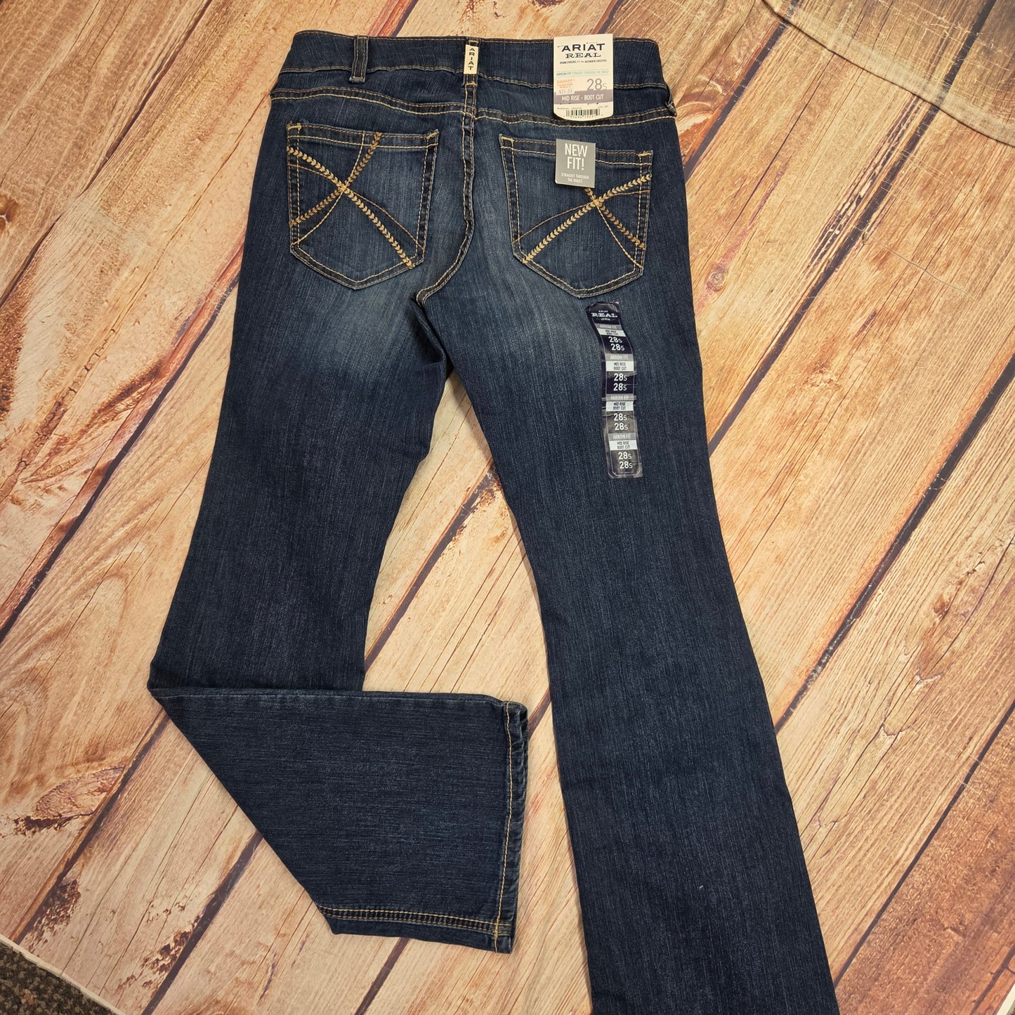 ARIAT WOMENS REAL MID RISE ARROW- VICKY BOOT CUT BURBANK 10040798