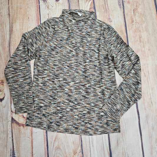 ETHYL MOCK KNIT BROWN  SWEATER