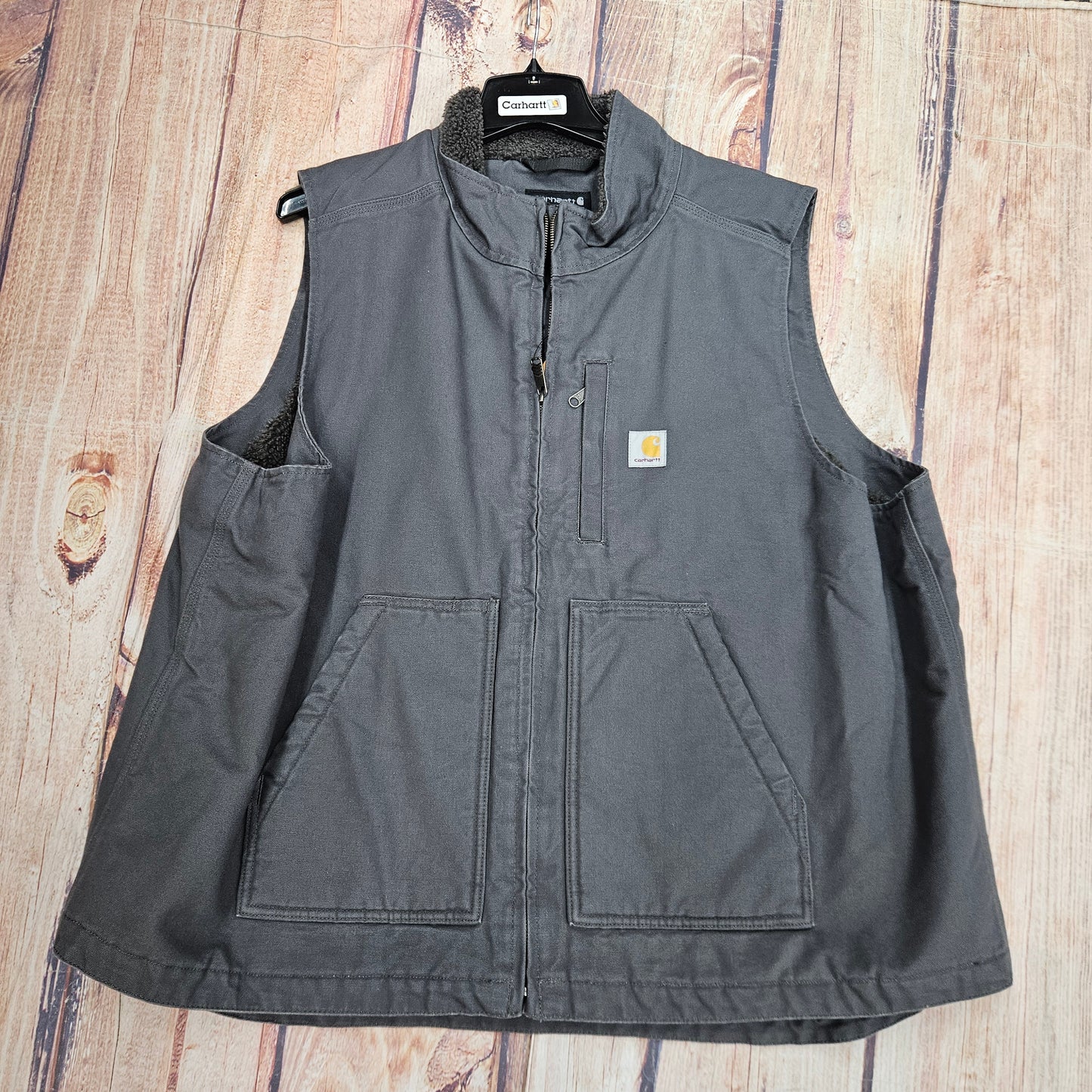 CARHARTT WASHED DUCK SHERPA LINED MOCK NECK VEST 104277