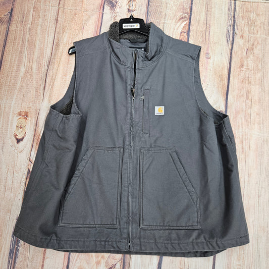 CARHARTT WASHED DUCK SHERPA LINED MOCK NECK VEST 104277
