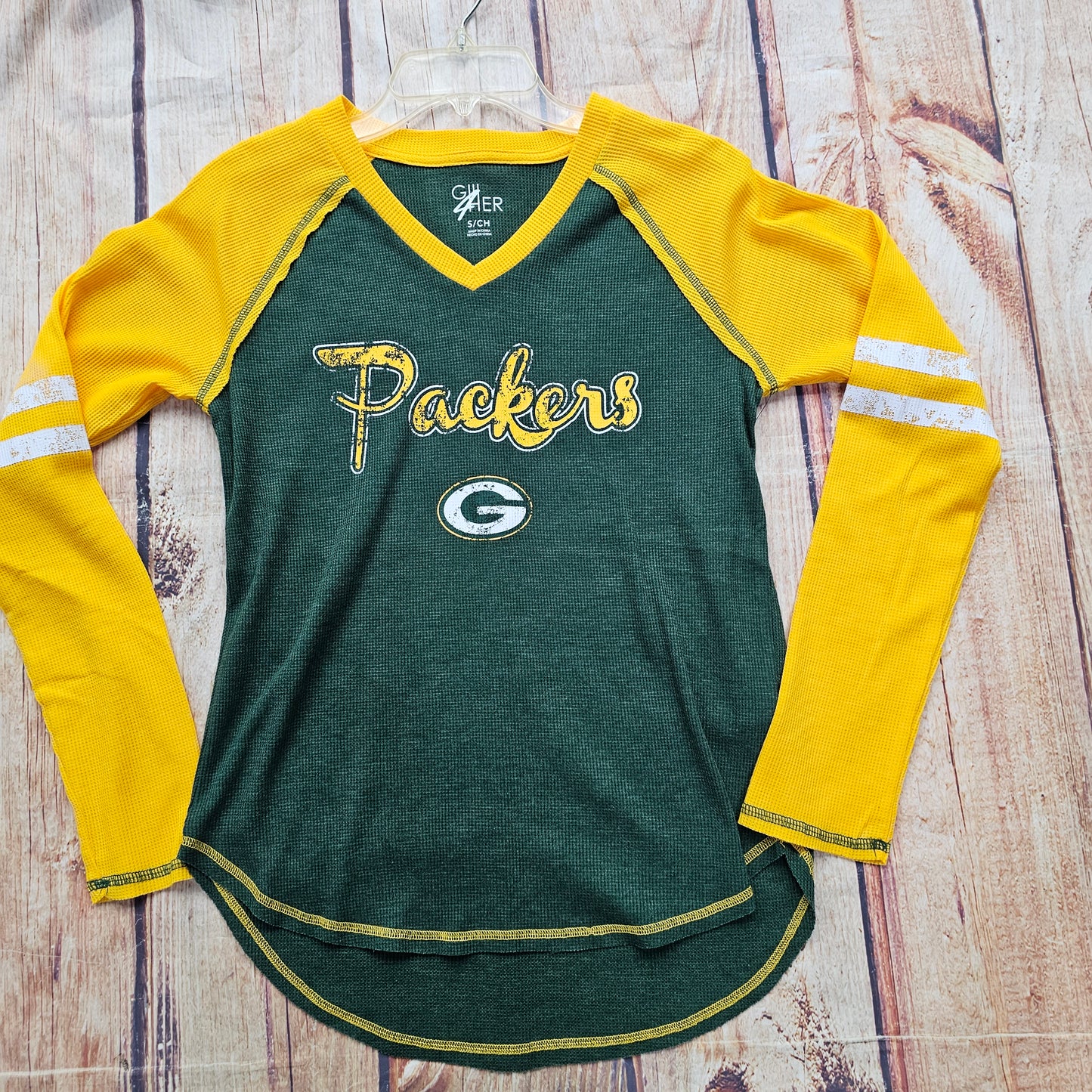 WOMEN'S LS GREEN BAY PACKERS WAFFLE KNIT SHIRT-6J400165