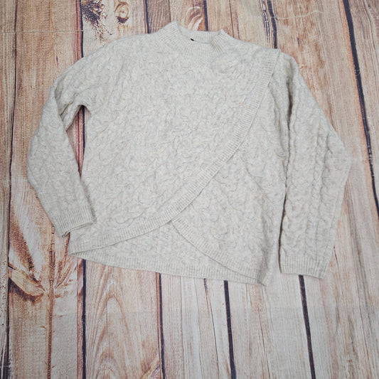 PAPILLON CABLE KNIT CROSSOVER SWEATER ST19244