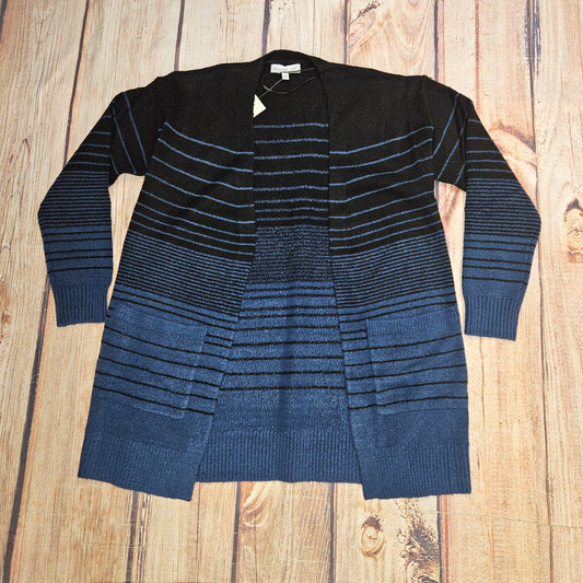 KEREN HART CARDIGAN BLACK AND BLUE 37086BLU