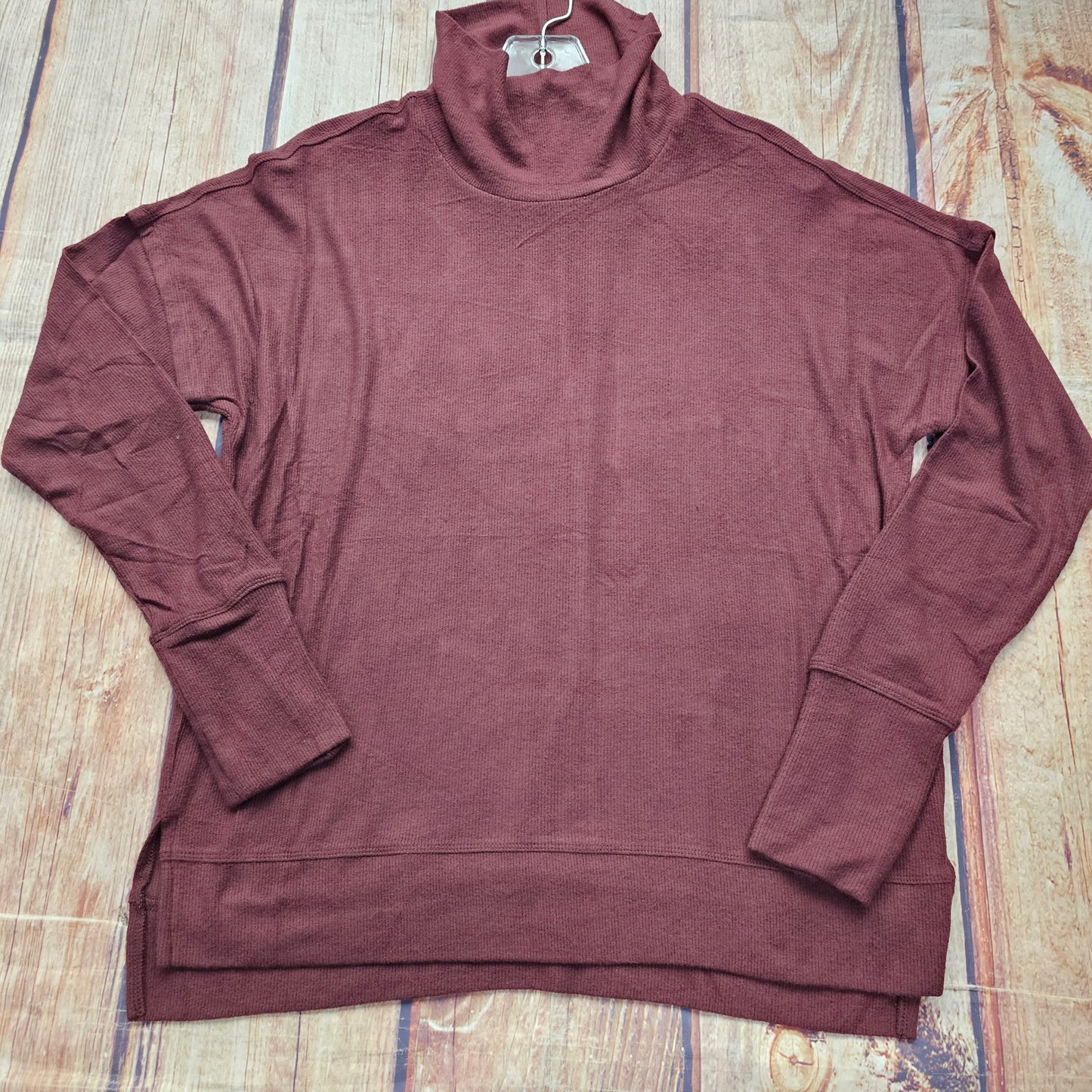 NORTH RIVER SUPER SOFT KNIT DROP SHUDR TOP BURGUNDY