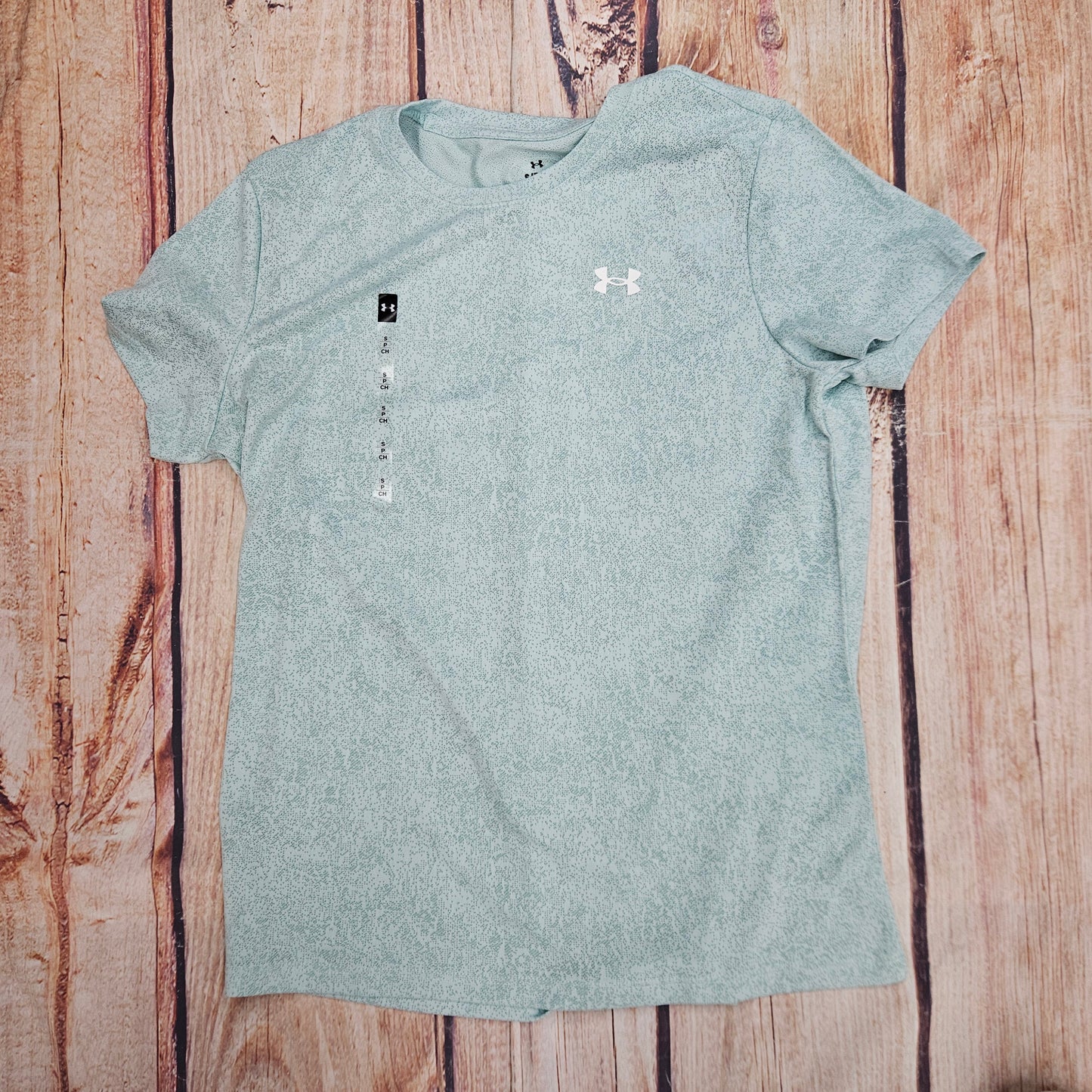 UA WMNS TECH PIXELATE SS TEE GREEN 6012302