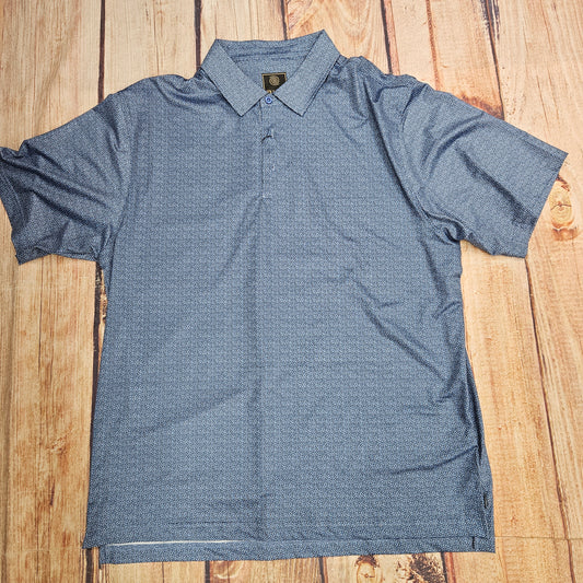 CLEARANCE FX FUSION BLUE MICRO FIBER FLORAL PRINT POLO