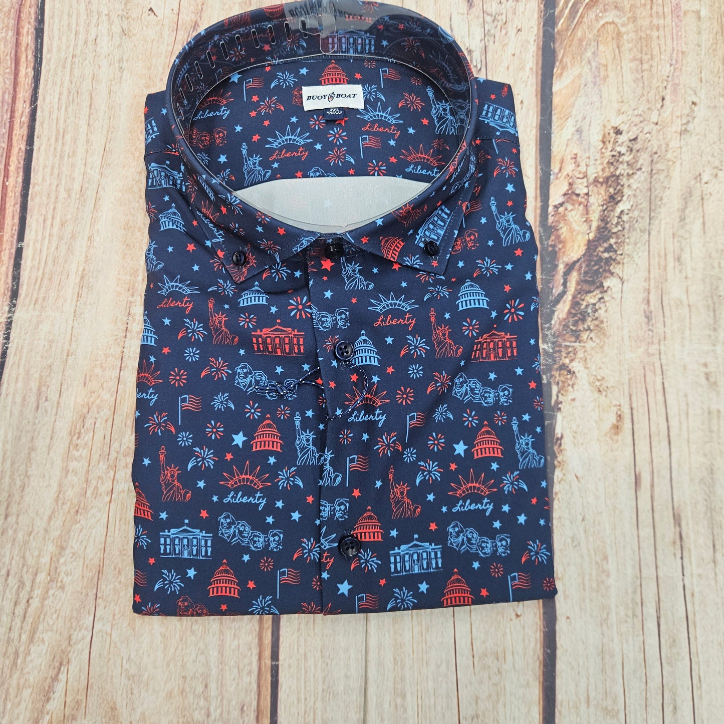 FX FUSION LADY LIBERTY NAVY S/S BUTTON DOWN BB428