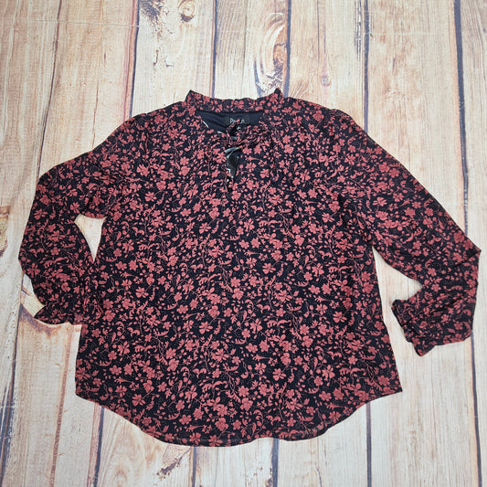 PAPILLON FLORAL V NECK W/TIE PT19001