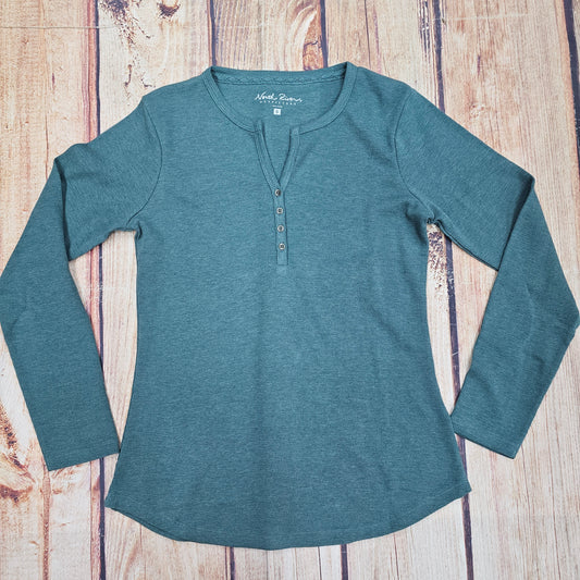 NORTH RIVER MINI WAFFLE NOTCH V NECK HENLY NRL2556