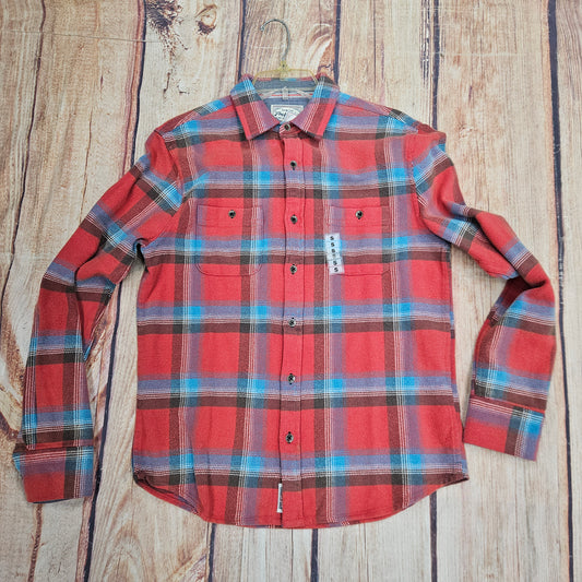 FLAG AND ANTHEM LARKSPUR L/S VINTAGE WASH DOUBLE POCKET FLANNEL SHIRT FA21WS056