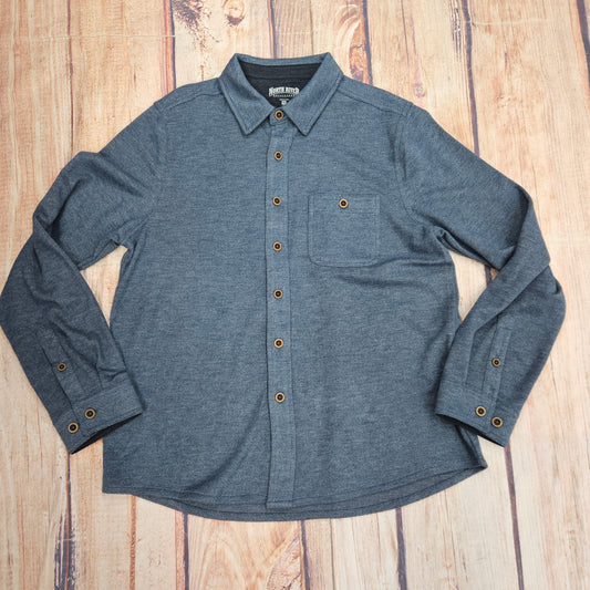 NORTH RIVER MNS TWO TONE LONG SLEEVE BUTTON UP SOFT  NRM2227