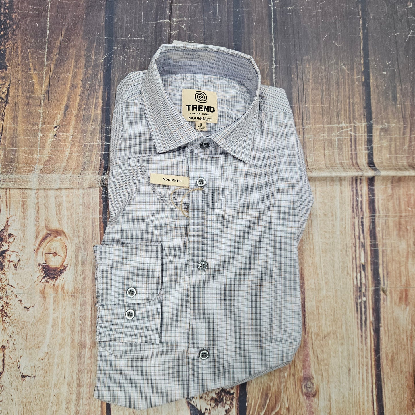 F/X FUSION TREND L/S MINI CHECK GREY T1500