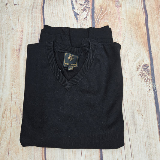 FX FUSION VNECK BLACK SWEATER 9037