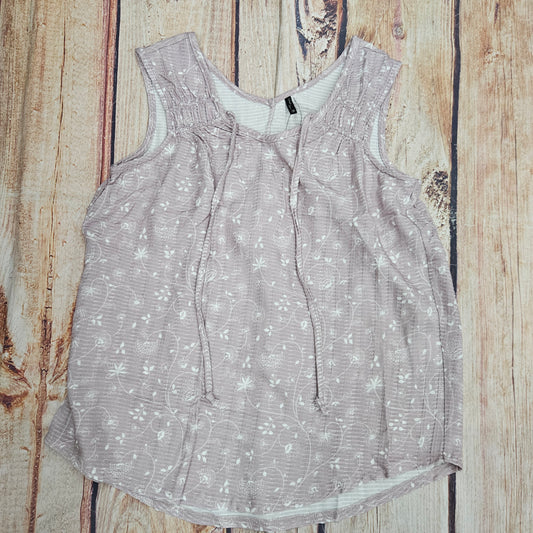 NORTH RIVER SLEEVELESS KNIT SHIRRED TOP NRL1393 QUAIL