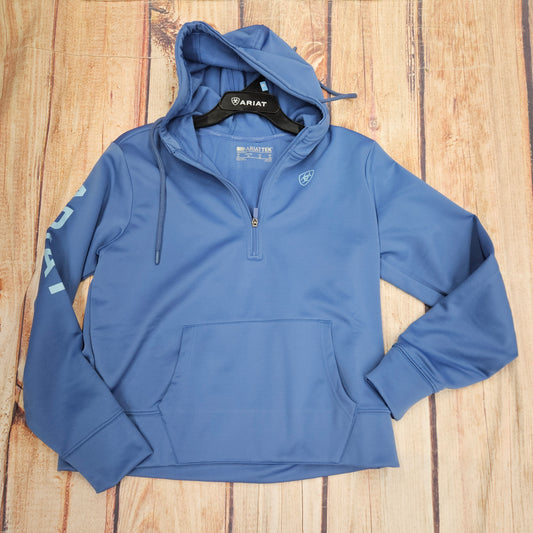 ARIAT WOMEN'S TEK HOODIE 1/2 ZIP HOOD DUTCH BLUE 10048989
