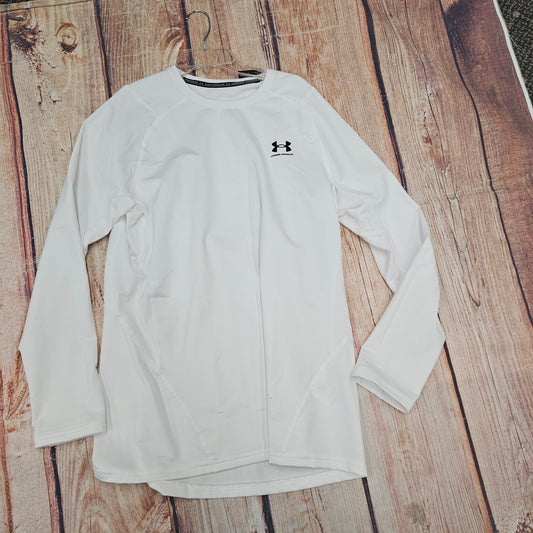 UA CG ARMOUR FITTED CREW -WHITE 1366068