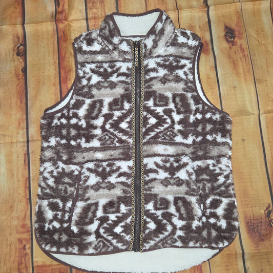 NORTH RIVER MISSIES SANTIEL SHERPA VEST PEPPERCORN NRL8110