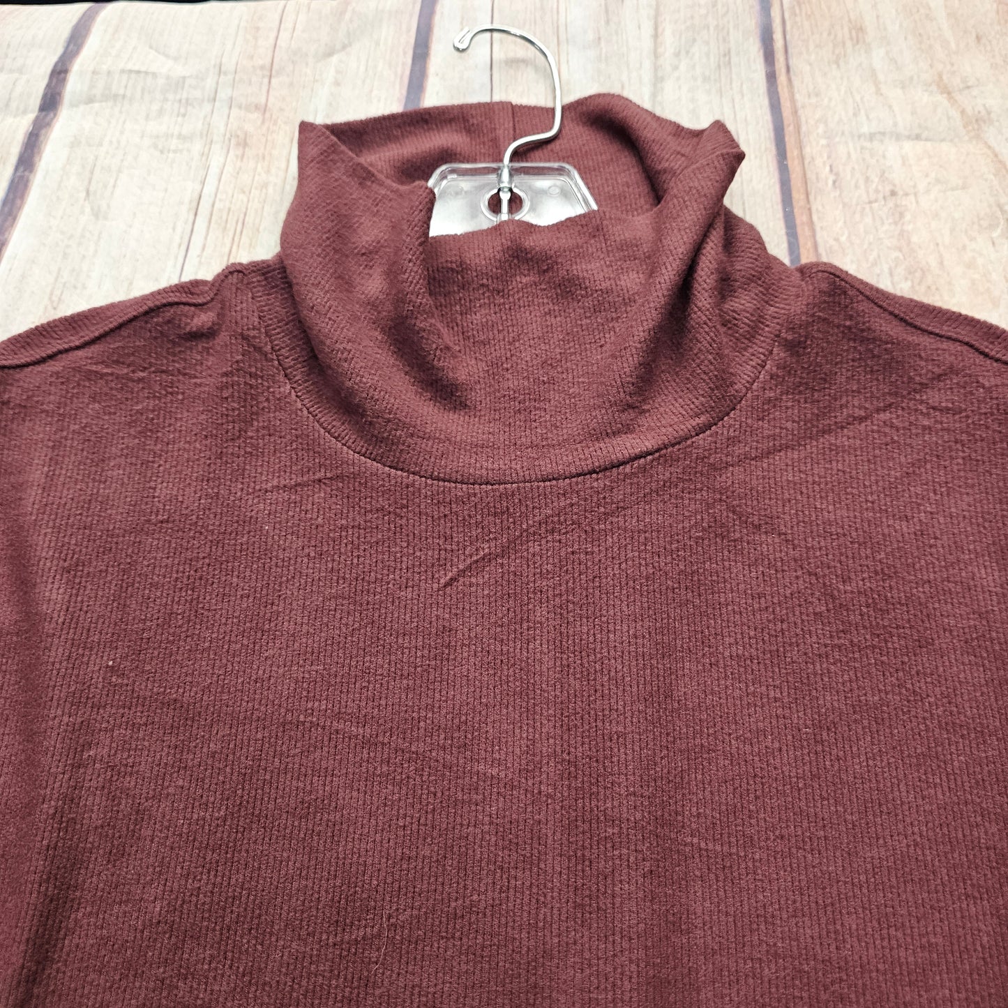 NORTH RIVER SUPER SOFT KNIT DROP SHUDR TOP BURGUNDY