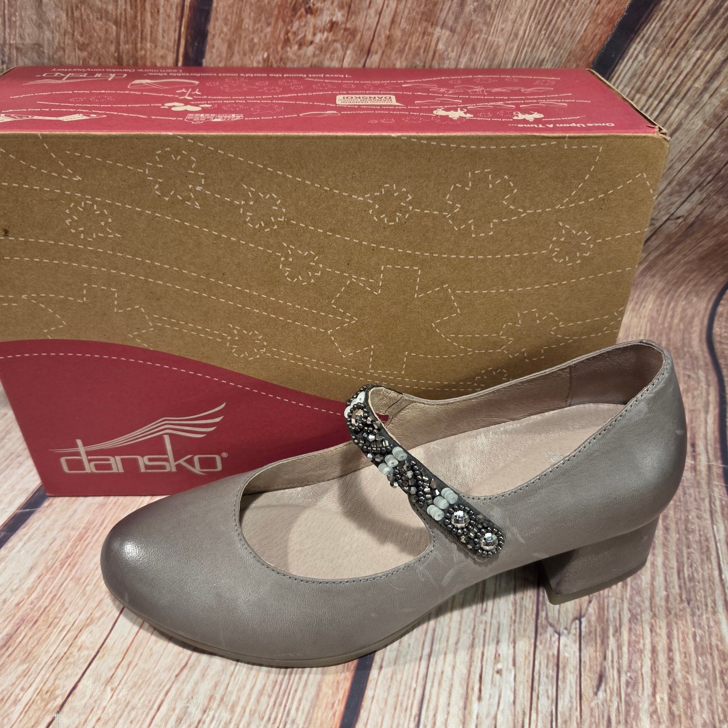 CLEARANCE DANSKO PEARLINA BURNISHED TAUPE NUBUCK MARY JANE