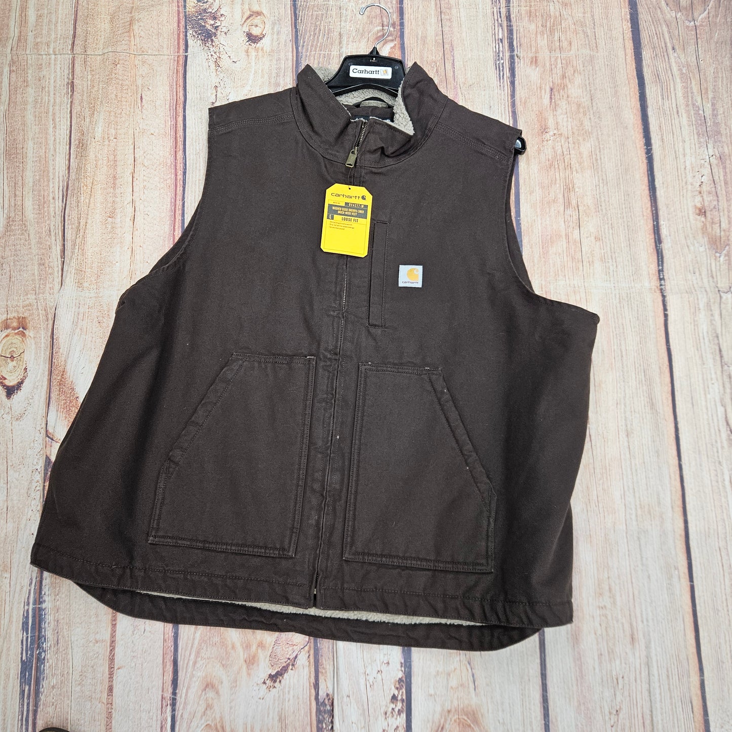 CARHARTT WASHED DUCK SHERPA LINED MOCK NECK VEST 104277