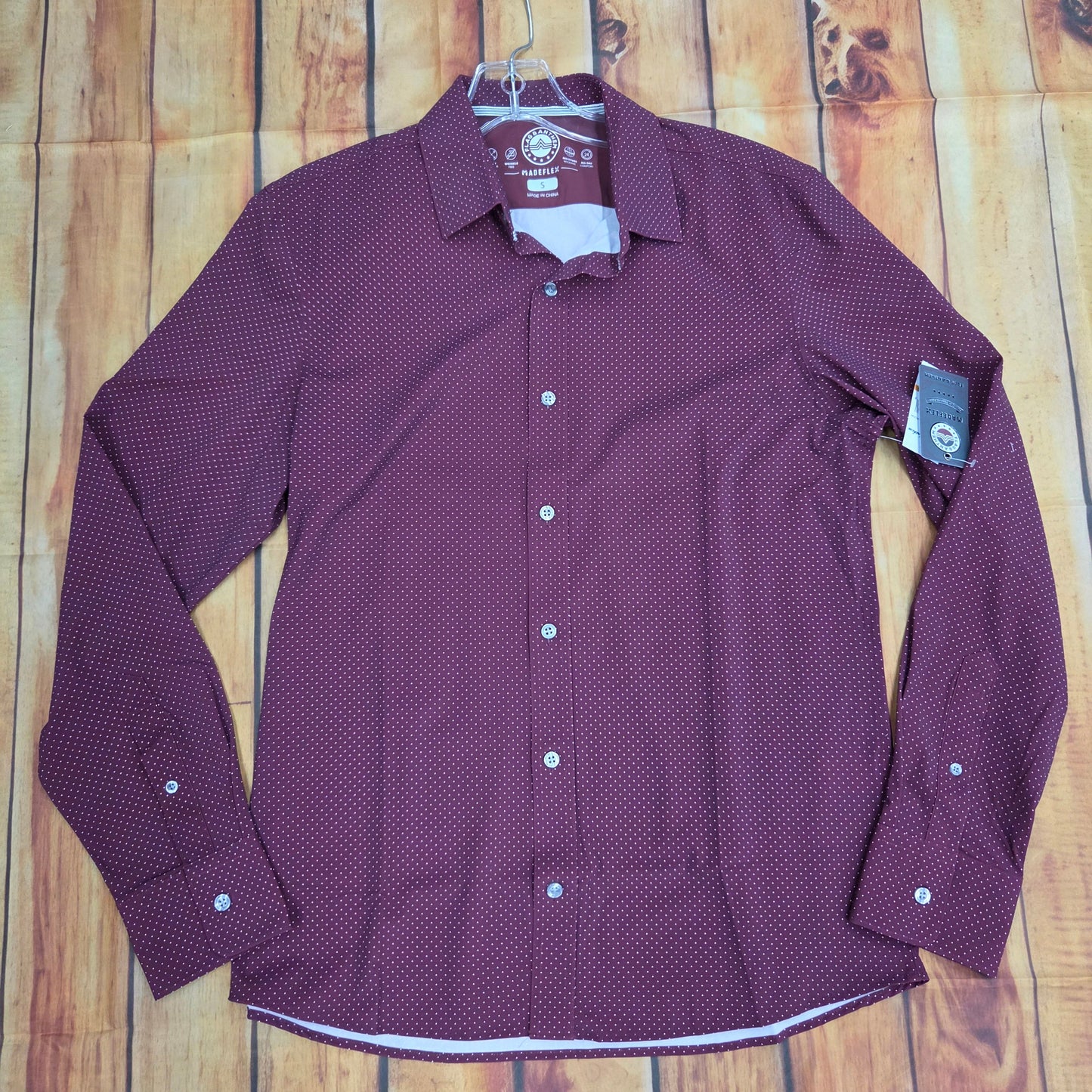 FLAG-N-ANTHEM PATTON BURGUNDY DOTS JOURNEY SHIRT