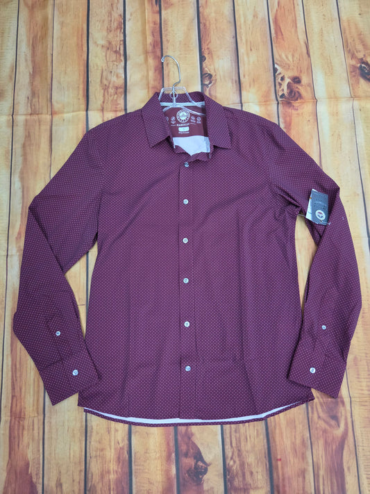 FLAG-N-ANTHEM PATTON BURGUNDY DOTS JOURNEY SHIRT